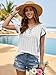 ETCYY Womens Tops 2026 Trendy Summer Ladies Tops Petal Short Sleeve T Shirts Trendy Striped Tunic V Neck Dressy Casual Blouse,Striped Gray,Small