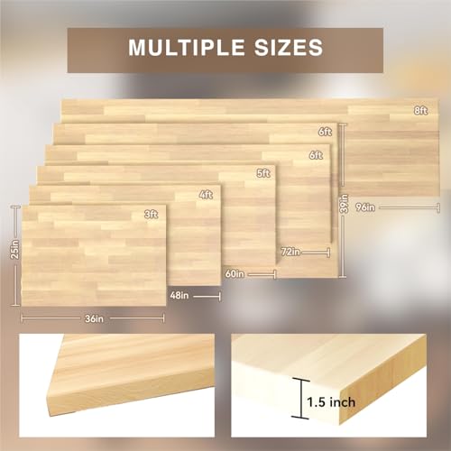 Tabla para cortar de madera maciza de abedul 72x25 in miniatura 6