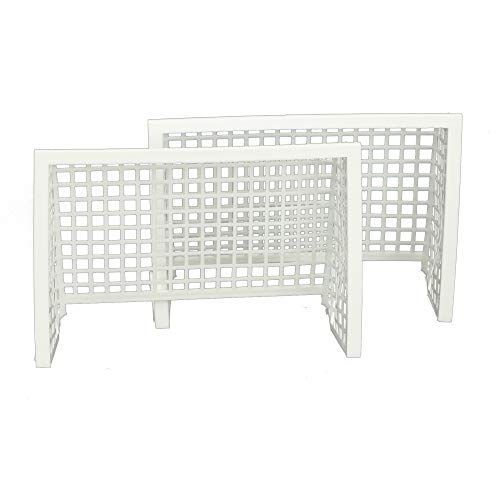 TIPP-KICK Juego de portería de plástico, juego de 2 piezas, accesorios originales de futbolín, piezas de repuesto, color blanco