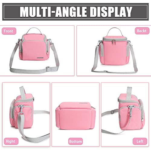 Caden Compact Camera Shoulder Crossbody Bag Case Compatible For Nikon, Canon, Sony Slr/Dslr Mirrorless Cameras And Lenses Waterproof(1.0 S, Pink) #TOP6