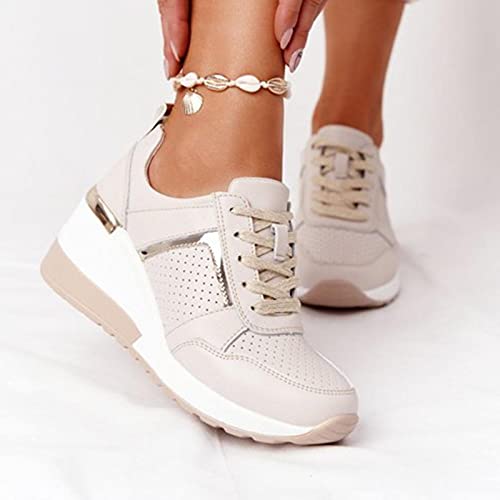 shifengzhou Chaussures de Marche à Talons Hauts pour Femmes, Baskets Confortables, Baskets athlétiques décontractées pour Le Tennis, la Gym, la Course à Pied, Les Exercices de Loisirs Cover