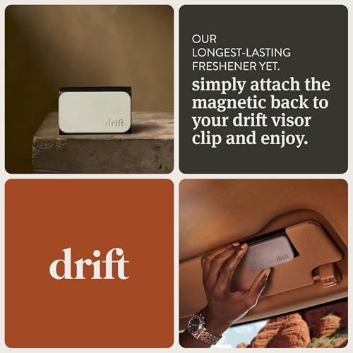 Drift Car Air Freshener - Stone Air Freshener Car Odor Eliminator - Long Lasting Scent - Auto Accessories - Metal Clip - Essential Oils - Clean Ingredients - Teak Scent Starter Kit - View 7