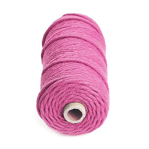 Hapyly Macrame Cord Natual Macrame Cotton Cord Diy Craft Cord Spool Twine Rustic String Cotton Rope For Wall Hanging,Plant Hangers,Crafts,Knitting,Decorative Projects 3Mm X100M (Pink) #TOP1
