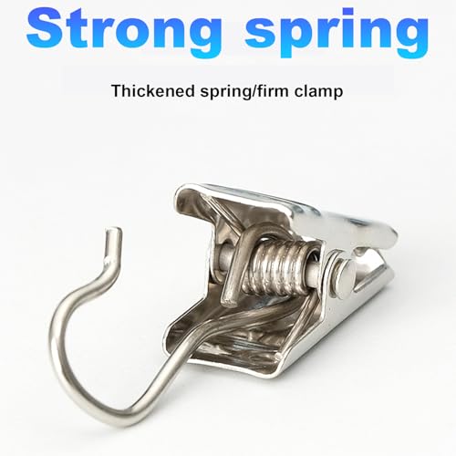160 Stück Gardinen Clips, Edelstahl Vorhang Clips mit Haken Gardinenklammern Klemmhaken Gardinenhaken Metall für Einhängen Duschvorhang Lichterketten Fotos Heimdekoration