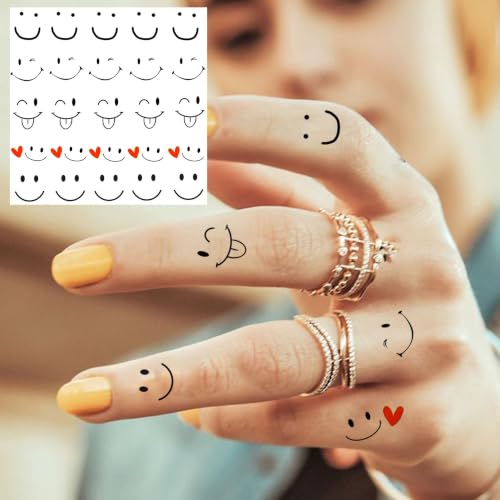 Image of 180+ PCS Bilizar 12 Sheets Small Infinity Smile Temporary Tattoos For Men Women Adults Hand Finger Tattoo Sticker, Realistic Arrow Crescent Moon Fish Fake Tattoos Ear Neck Tatoos Long Lasting Decals
