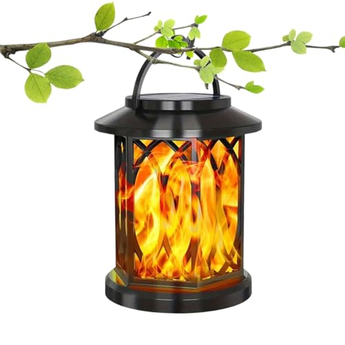 Farolillo solar para exteriores, lámpara de pinza LED con llama parpadeante, resistente al agua, lámpara solar para exteriores, decoración para jardín, terraza, balcón, e iluminación de paisaje