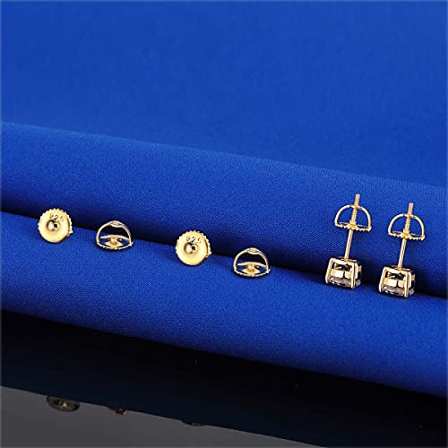 2 Pairs14K Gold Screw Earring Backs Replacements,925 Sterling Silver Screw On Earring Backs For Studs Secure Hypoallergenic Screw Backs For Earrings Fit Threaded Post 0.032'' #TOP2