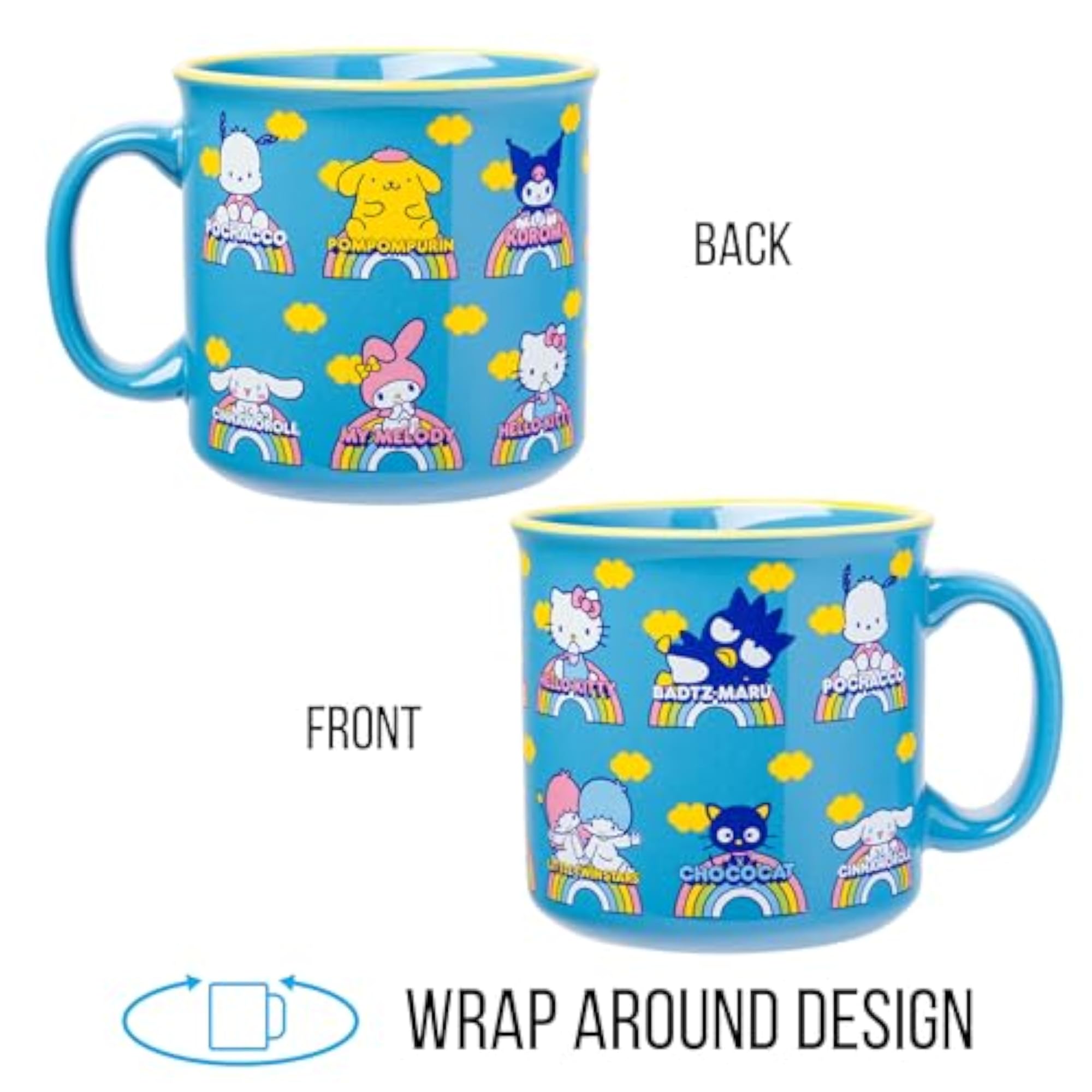 Hello Kitty Rainbow Cloud Ceramic Camper Mug, 20 Ounces