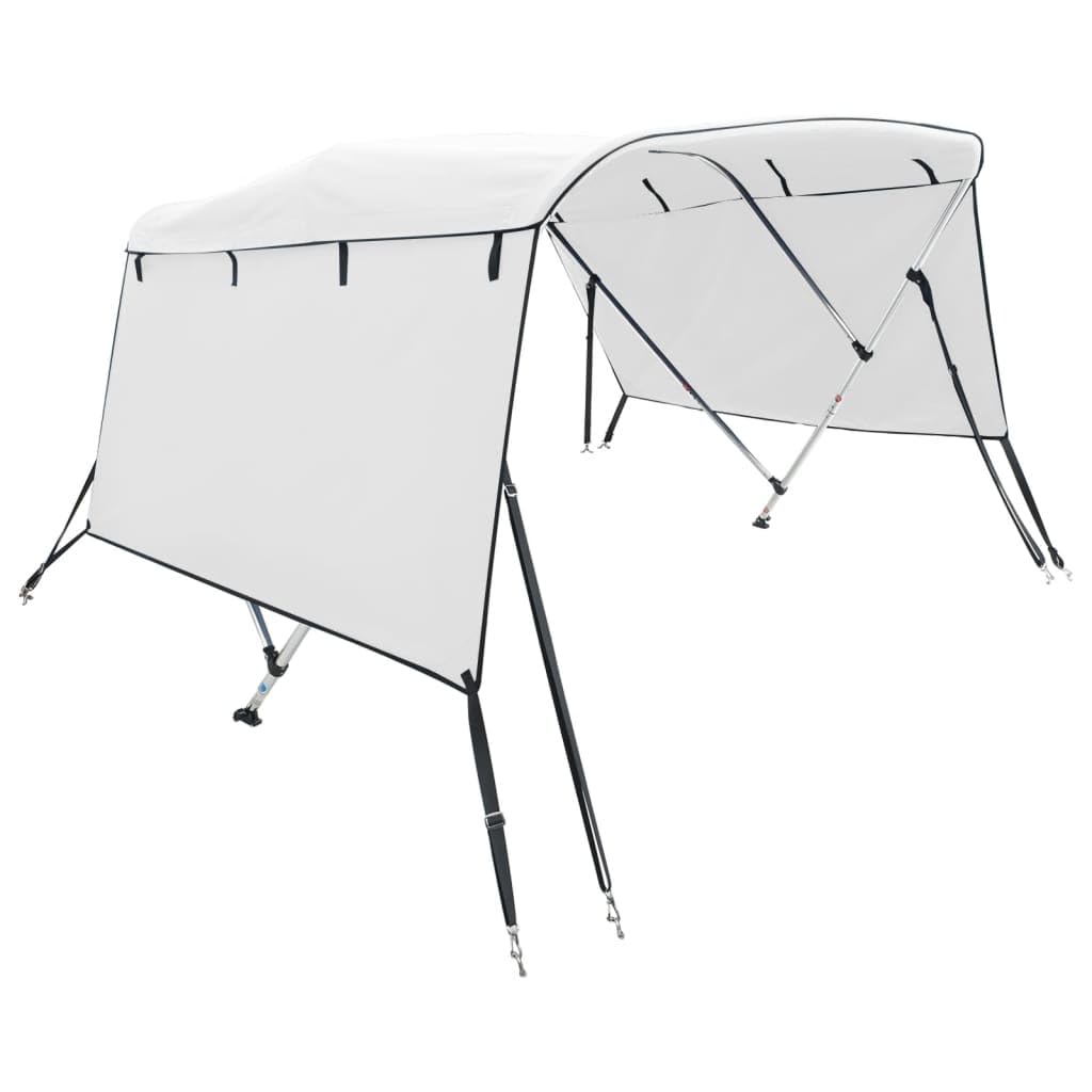 vidaXL Toit Bimini à 3 arceaux parois latérales 183x(185-198) x137 cm