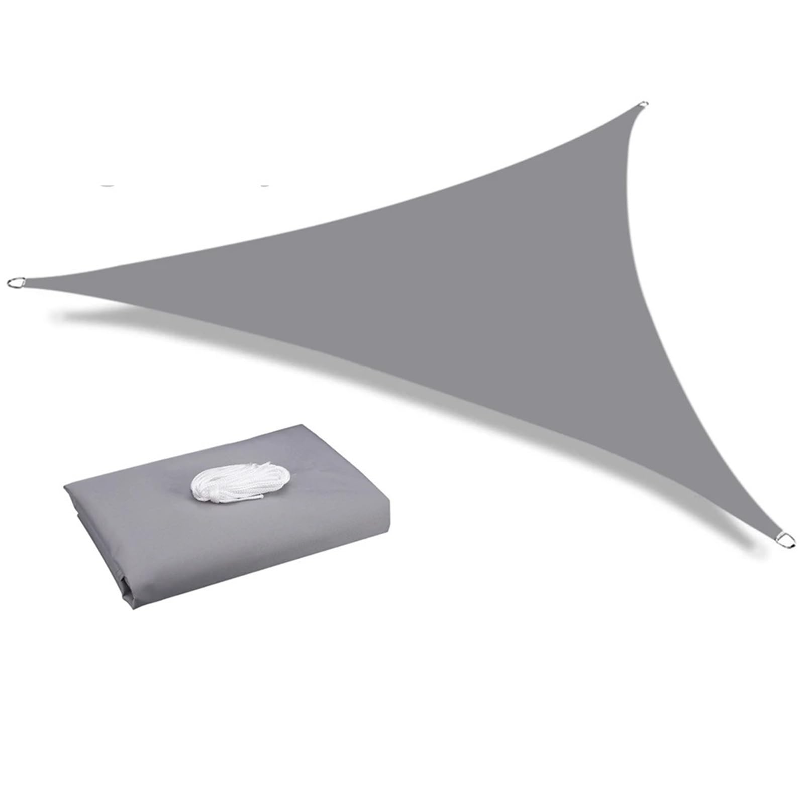 Voile d'ombrage triangulaire 3.6x3.6x3.6m gris clair imperméable pour terrasse