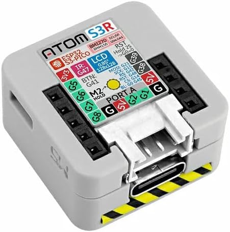 M5Stack Official ATOMS3R Compact ESP32-S3 Dev Kit with 0.85-inch Screen, 8MB onboard Flash, and 8MB PSRAM, White (Atom S3R - C126)