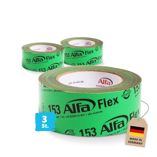 Alfa 3x Flexibles Hochleistungsklebeband 50 mm x 25 m Profi-Qualität Dampfbremsen Dampfsperren Dachfolien Folienklebeband/Systemklebeband