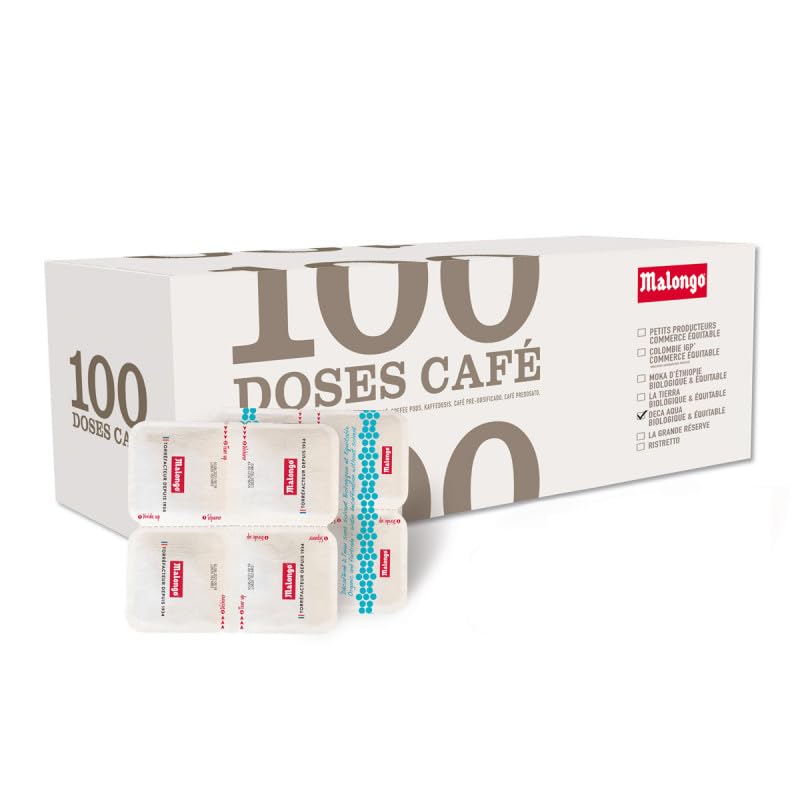 Malongo | dosettes café (100 unité (Lot de 1), Deca Aqua)