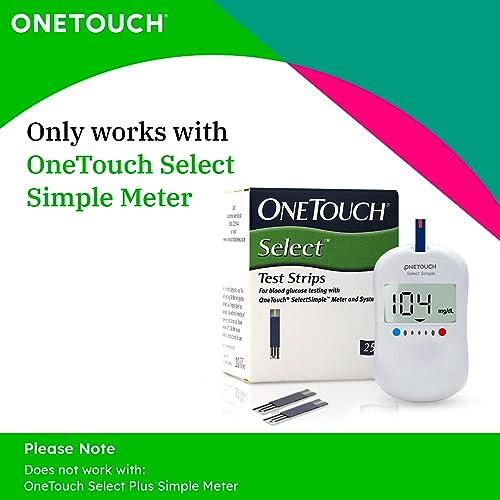 Image of OneTouch Select Test Strips | Pack of 25 Strips | Blood Sugar Test Machine Testing Strips | Global Iconic Brand | For use with OneTouch Select Simple Glucometer
