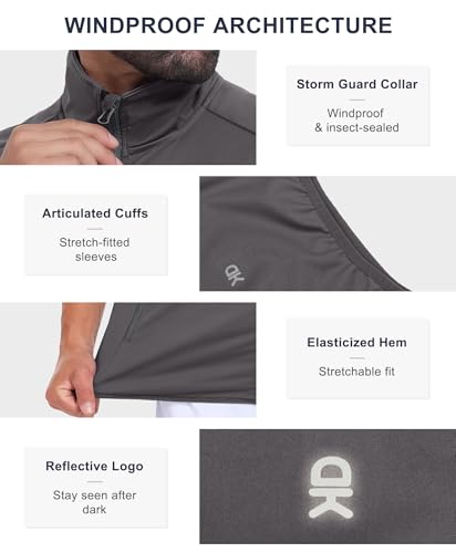 Image of Little Donkey Andy Men's Water-resistant Outerwear Vests, Stretch Windproof Vest for Cycling, Running, Golf