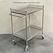 2-Layer Medical Trolley, Lab Rolling Cart, Spacious Beauty Salon Rolling Trolley, Medical Cart with Lockable Universal Wheels, for Home Hospital Office Medical Clinic(One Color-19.7 * 15.7Inch)