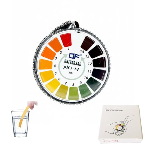 Yuiturt 1 Rolle pH Teststreifen 5 m, etwa 250 Mal verfügbar, ph Wert Teststreifen Messbereich 0-14, Litmus Paper ph Strips Lackmus Indikator Universalpapier ph, Aquarien, Teiche, Speichel, Urin