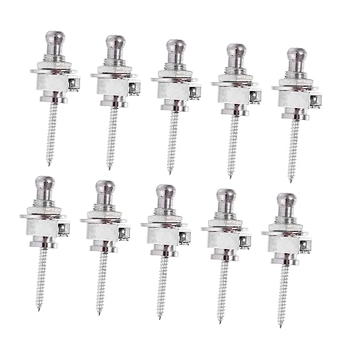 JOINPAYA Guitar Belt Button Guitar Belt Lock 10pcs Silver Anti-skid Iron Fixator