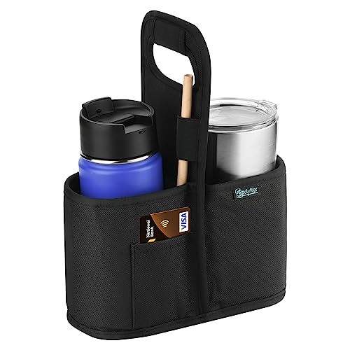 Beautyflier Drink Carrier with Handle for Delivery Reusable Insulated Coffee Cup Carrier Portable 2 Cup Holder with Handle Organizer Tote Bag for Hot & Cold Drinks