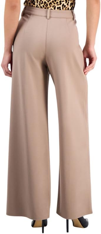 Bar III Women's Petite Wide-Leg Ponte Pants (Warm Ginger, Petite X-Large)