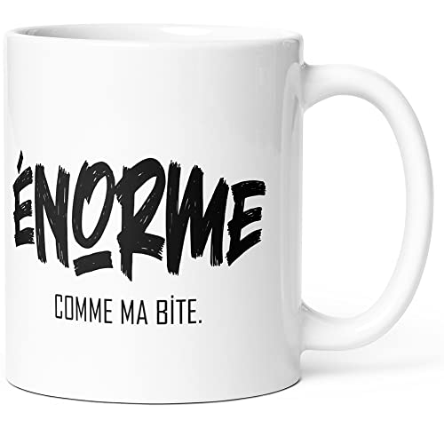 Mug Humour Enorme Sexe Tasse Message drôle Coquin. Idée Cadeau Original pour Amis Couple Collègue Frère Pote Homme Amoureux pour Anniversaire Noël pour le Plaisir. Dino Mugs le Sourire dès le Réveil.