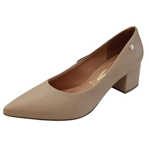 Scarpin Feminino Salto Bloco Pelica Creme Vizzano 1220.315