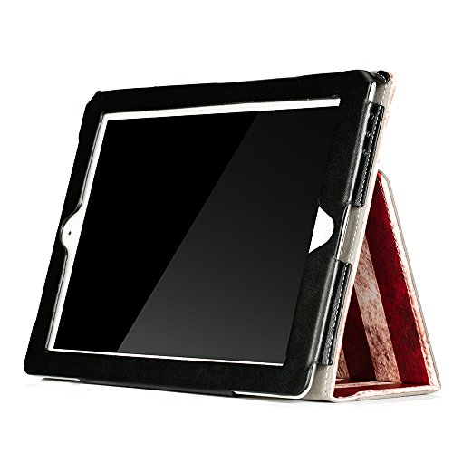 Ruban Folio Case For Ipad 2 3 4 (Old Model) 9.7 Inch Tablet - [Corner Protection] Slim Fit Smart Stand Protective Cover Auto Sleep/Wake, American Flag #TOP4