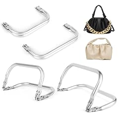 TNOMSNO 4 Pezzi Borsa a Forma di U Manico Interno Bacio Chiusura a Chiusura Telaio, Chiusura per Borsa Uncinetto, Borsa in Alluminio Manico per Borsa Frizione Artigianato Progetti Fai da Te