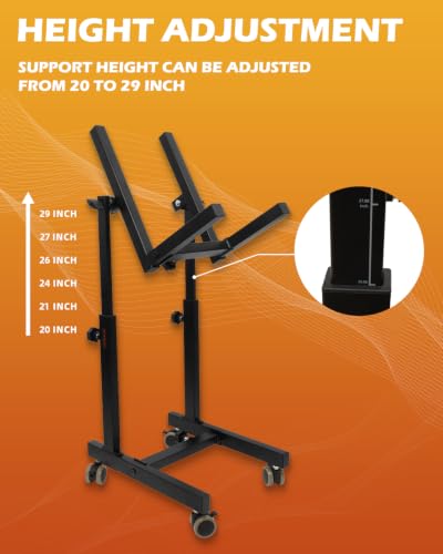 Image of STRICH SAT-04 Adjustable Mobile Speaker Stand, Dual Layer Amplifier Holder, 0-80 Tilt Angle, 27-37 Inch Height Adjustable, Lockable Rolling Casters, Heavy Duty Alloy Support Up to 110 Lbs