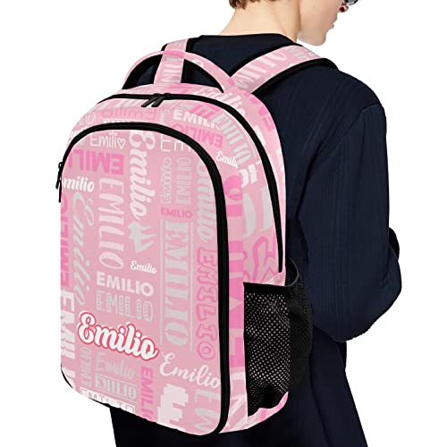 Zaacustom Fashion Waterproof Personalized Book Bag With Name, Polyester Custom Bookbag Elementary School Backpack, Customize School Bag Back Pack For Girls Boys Kids With Adjustable Shoulder Straps #TOP6