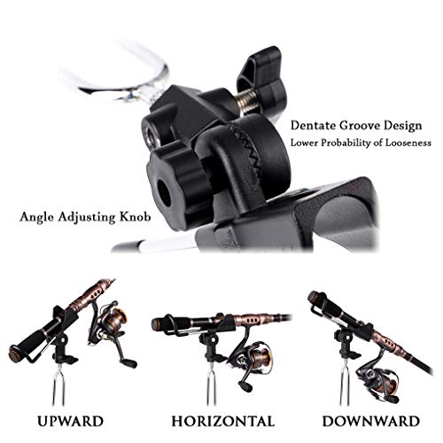 Support de canne à pêche pivotant 360 acier inoxydable avec fixation double - 3