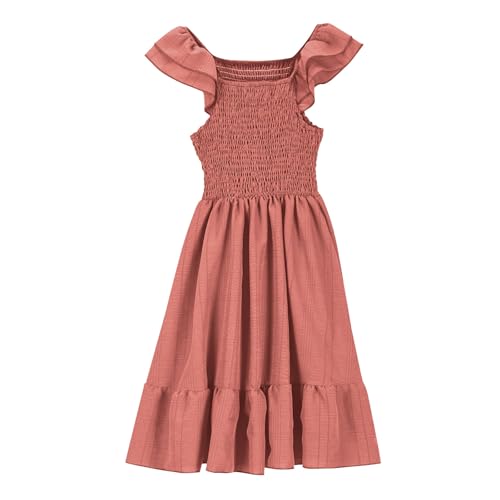 Girls 2025 Summer Dresses Double Layer Ruffle Sleeve Sundress Kids Girls Casual Beach Party Dress Off The Shoulder4