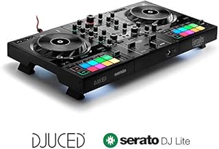 Hercules DJControl Inpulse 500 Professional DJ Controller Studio Bundle with 3.5" Powered Monitors, DJ Headphones, RCA/TRS Cables & DJ Software – Complete Laptop DJ Mixing & Performance Kit