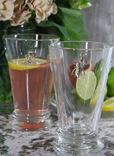 La Rochere Napoleon Bee Glasses Set Of 6 – 11.5 Oz, Old Fashioned Glasses W/ The French Bee Embossed Design, Fine French Glassware, Drinking Glasses, Heavy Water Glasses, Dishwasher Safe Juice Glasses #TOP5