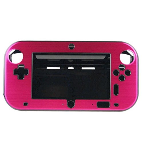 OSTENT Anti-Shock Hard Aluminum Metal Box Cover Case Shell for Nintendo Wii U Gamepad Color Red