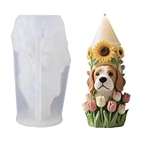Moldes de silicona para perros, molde de silicona para girasol realista y perfumado para velas de bricolaje, decoración adecuada