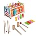 TOYANDONA Banc de Martèlement en Bois Jouet en Bois avec Marteau Marteau Poinçon Et Instruments de Chute Enfants Jouet Éducatif d'apprentissage Musical