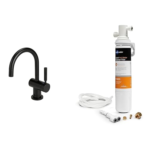 InSinkErator F-HC3300MBLK dispensadores de agua fría y caliente, negro mate y sistema de filtración de agua debajo del fregadero estándar F-1000S