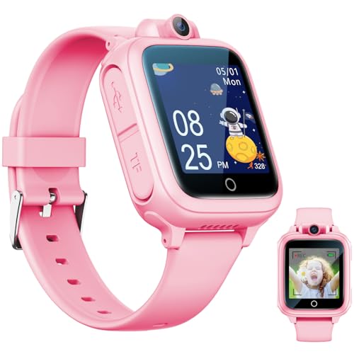 Smart Watch for Kids, Kids Watch with 26 Games Camera Video Recorder Music Alarm Calculator Calendar Flashlight Stopwatch Pedometer, Fun Birthday Gifts Girls Watch Toys for 4-16 Year Olds Pink