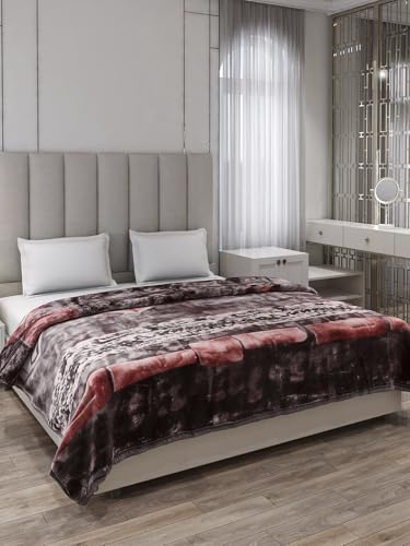 Image of Monte Carlo Double Bed Heavy Winter Blanket Moon Valley 2 Ply Box Pack 870 GSM | 4.5 KG, (240x220 CM), Coffee Brown
