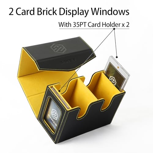 Image of SANZIE Card Deck Box for MTG Commander Deck Box with 2 Toploaders 35PT fits 240+ Single Sleeved Trading Cards PTCG TCG Deck Box for Trading Cards (Black)