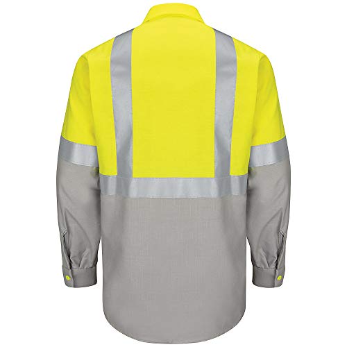 Image of Red Kap Men's Hi Visibility Long Sleeve Ripstop Work Shirt - Type R, Class 2