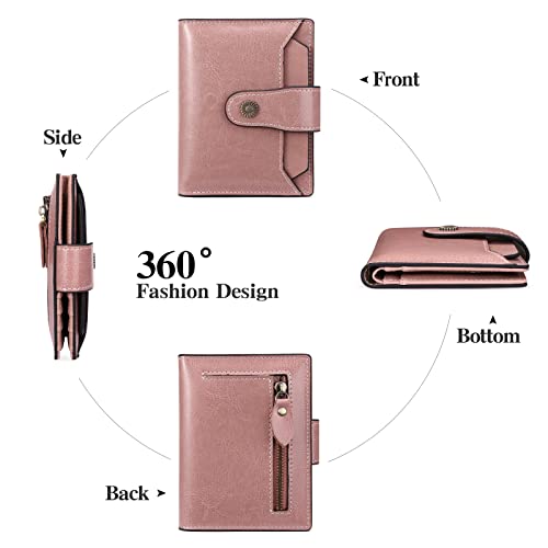 FALAN MULE Small Wallet for Women Leather Bifold Compact RFID Blocking Small Womens Wallet4