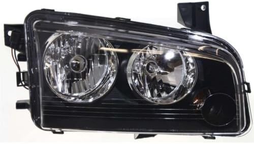 Headlight Headlamp Assembly Composite Black Interior Passenger Right Side For Dodge Charger 2007 2008 2009 2010 - CH2503206
