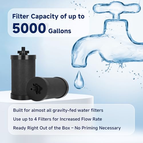 Image of 2387 Pro Filters Replacement NSF /ANSI 42 Certified for Alexapure 2387 Pro Filter Replacement, 5,000 Gallon Throughput Capacity Compatible with Alexapure Water Filtration System - Filter 4 Pack Black