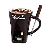 【Service à Fondue Multifonctionnel】CréEz Des Moments Inoubliables Avec Ce Service à Fondue Comprenant Un Caquelon En CéRamique, Une Fourchette En Acier Inoxydable, Une Bougie Chauffe-Plat Et Un Grand Caquelon De Service, IdéAl Pour Vos RéCeptions.