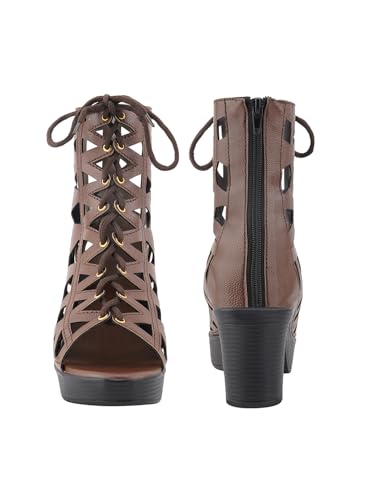 Shoetopia brown lace heels – image 6
