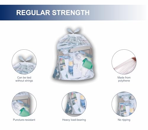 Spartano Clear Garbage Bags 26 x 36 Inch (250 Count), Regular Kitchen Garbage Bag for Waste Bin, Multipurpose Trash Bags for Home & Office by Spartano - Image 3