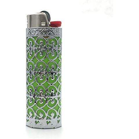 Lucklybestseller Metal Lighter Pouches Case Cover Holder Sleeve Hollow Lightweight Design for BIC Full Size Classic Lighter J6 Gift Idea Cover