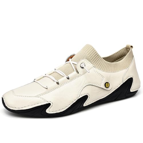 Men's Loafers, Vintage Leather, Casual Oxfords, Handmade, Comfortable, Walking, Business, Work, Office Dresses, Non-Slip Outdoor, Summer Driving, Round Toe, Slip-in Shoes, Wide Fit